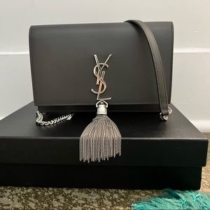 Saint Laurent YSL Kate wallet with tassel on chain